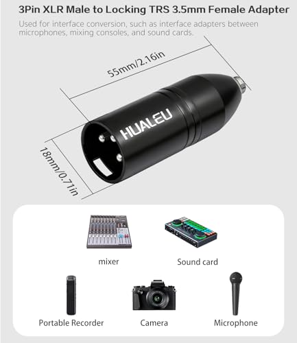 1/8 TRS Female to 3Pin XLR Male Balance MIC Adapter,3.5mm TRS Mini-Jack Female to 3-Pin XLR Male Microphone Adapter- 2 Pack - color: 18/ F To XLR M