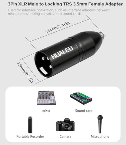 1/8 TRS Female to 3Pin XLR Male Balance MIC Adapter,3.5mm TRS Mini-Jack Female to 3-Pin XLR Male Microphone Adapter- 2 Pack - color: 18/ F To XLR M