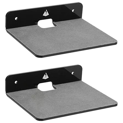 Wall Shelves - 2 Pack, Small Wall Mount for Speaker, Webcam, Cell Phones, Acrylic Display Shelf (Black, Medium) - color: Black, size: Medium