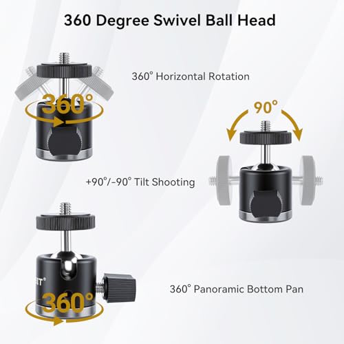 UTEBIT 40mm C-Clamp Camera Mount with Mini Ball Head, Black - size: 40mm