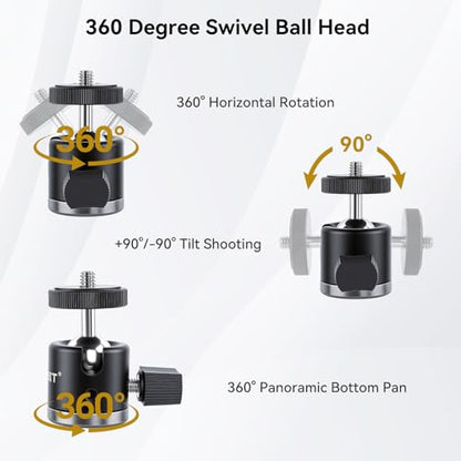 UTEBIT 40mm C-Clamp Camera Mount with Mini Ball Head, Black - size: 40mm