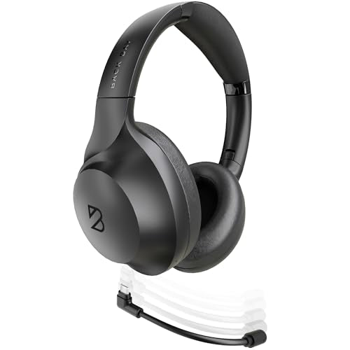 Back Bay Audio ClearCall 70, Bluetooth Headphones with Removabel Boom Mic | Over Ear Headphones with Mic, Work from Home Headset with Mic, Work Headphones Wireless Bluetooth, Boom Mic