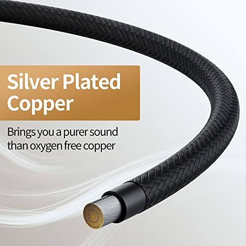 HiFind 3.5mm AUX Cable 6 Ft (Real Hi-Fi Sound-Silver Plated Copper-Spring SR-Shielded) Auxiliary Stereo Audio Cable Braided 1/8 inch 3.5 mm AUX Cord for Headphones, Car, Home Stereos, Speaker,Phones - size: 6FT, style: 3.5mm to 3.5mm