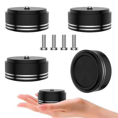 Audiocrast HiFi Speaker Spikes Isolation Stand Feet Pads Aluminum 39x17mm Black Speaker Shock Absorber Vibration Dampener Floor Protector Resonance Reducer for Audio Subwoofer CD DVD Amplifier DAC