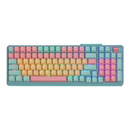 Cooler Master MK770 Macaron Wireless Mechanical RGB Gaming Keyboard, Kailh Box V2 Click White Switches, Gasket Structure, Hot-Swappable, Bluetooth|2.4GHz, Tactile 3-Way Dial, QWERTY (MK-770-MCKW1-US) - style: MK770 Macaron White