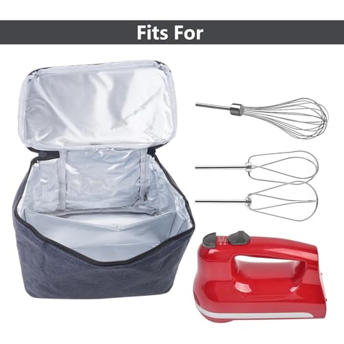 Sturdy Waterproof Mixer Storage Bag For 5/6/7/9 Speed Hand Mixer With Foil Lining And Carry Handle Mixer Organizers