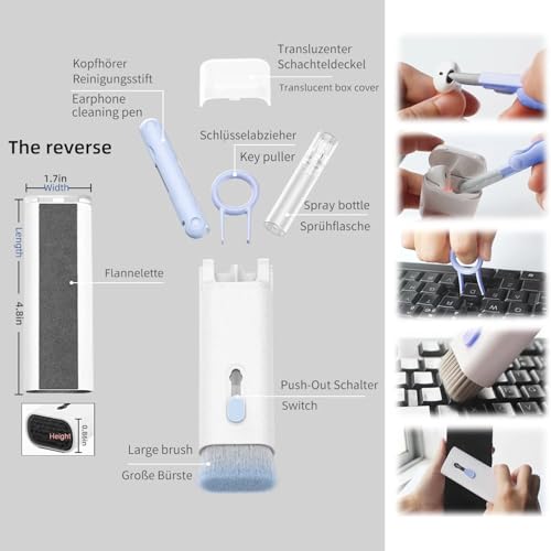 7-in-1 Keyboard Cleaner Earphones Cleaning Pen Keycap Puller Set Multifunctional Cleaning Kit For AirPods iPhone iMac MacBook