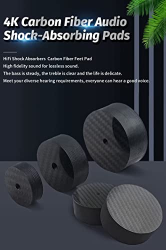Audiocrast 4X Carbon Fiber Isolation Pads, 40x10mm Speaker Shock Absorber Vibration Dampener for Turntable, Subwoofer, Amplifier, DVD Player - size: 40x10mm