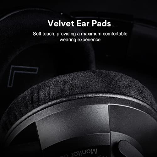 OneOdio Monitor 80 Professional Open-Back Studio Headphones, 250 Ohm Hi-Res | 250-ohm open-back design with velour earmuffs for mixing, mastering, editing and professional studio monitoring