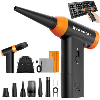 K&F CONCEPT Blower and Suction 2 in 1 Compressed Air Duster,150000RPM | 5000mAH,Brushless Motor,Low Gear for 180 Minutes,Portable,Multiple reuse,for Computer,Keyboard,House,Outdoor,Car,BS200