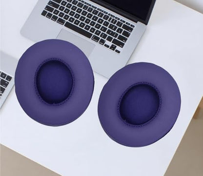 Headphone Replacement Ear Pad Cover Compatible with Beats by Dre Solo3 Solo2 Wired Wireless Headphones Protein Leather Memory Foam Headphone Cushion Ear Muffs-Violet - color: violet