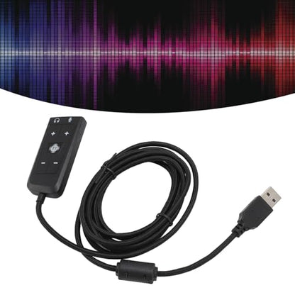 USB to 3.5mm Jack Audio Adapter, External USB Sound Card with Volume Control, Virtual 7.1 Surround Sound, USB Adapter for Cloud II Gaming Headset, Compatible with PC