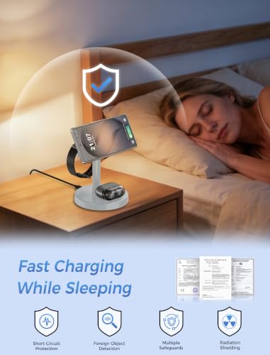 Magnetic Wireless Charger for Samsung, 3 in 1 Super Fast Charging Station Compatible with MagSafe, Phone Charger Stand for Samsung Galaxy S26 Ultra S25 Z Fold/Flip 8, Watch Ultra 8 7 6, Buds 4/3 Pro - color: Titanium Gray