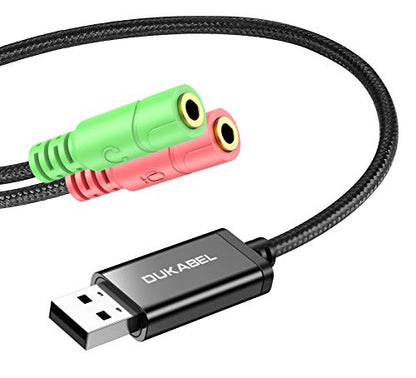 Long USB Audio Adapter with 3.5mm Jack External USB Sound Adapter - 1.2M - size: 47 inch / 120 cm