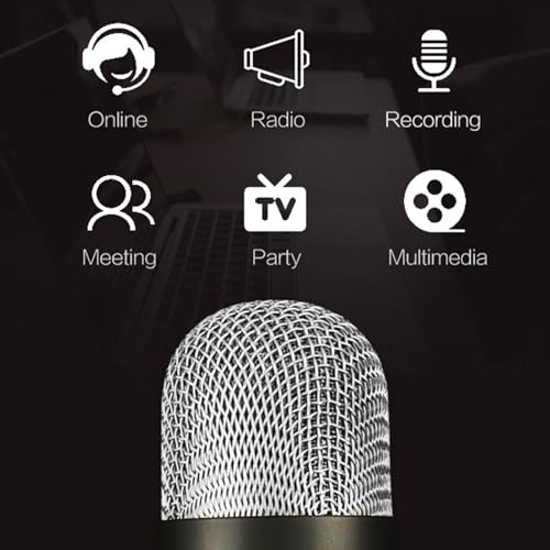 USB Condenser Microphone with RGB Light, Recording Microphone for Laptop PC iOS, 360 Degree Rotatable Computer Microphone with Live Monitoring and Noise Reduction