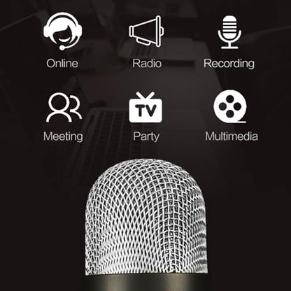 USB Condenser Microphone with RGB Light, Recording Microphone for Laptop PC iOS, 360 Degree Rotatable Computer Microphone with Live Monitoring and Noise Reduction