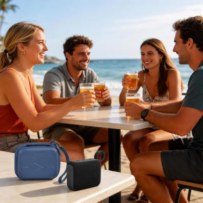 ANKHOH Hard Speaker Case for JBL Go 5/4/3 with Wrist Strap, Case Only - color: Blue