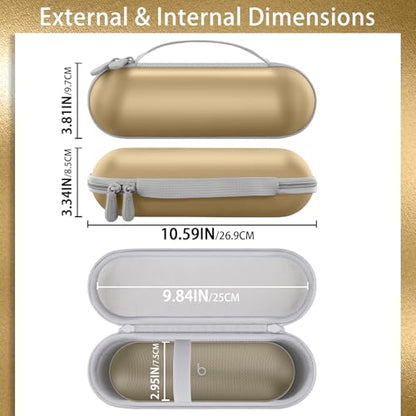 Aenllosi Hard Case for Beats Pill - Speaker Champagne Gold | EVA case construction, Water-resistant design, Dust-resistant design, Case only - color: Gold