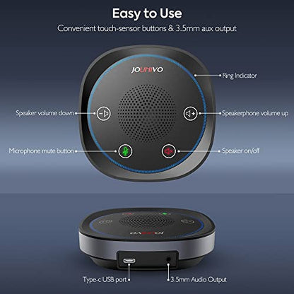 USB Speakerphone, Omnidirectional Computer Speaker with Microphone,Plug and Plays Portable Speaker with Microphone for Holding Meetings Anywhere with Immersive Sound - size: JV801pro
