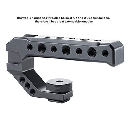 UURig R005 Camera Hot Shoe Top Handle Grip, Universal Video Stabilizing Rig W 3 Cold Shoe Adapters for Sony A7III to Mount Microphone, LED Light, Monitor, Easy Low Angle Shots Metal