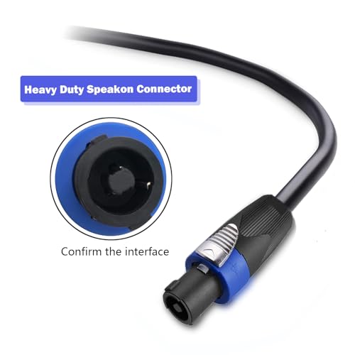 2 Pack Pro Speakon to Speakon Cable 30 Feet 12AWG 2 Conductor Twist Lock - size: 30FT/2PACK