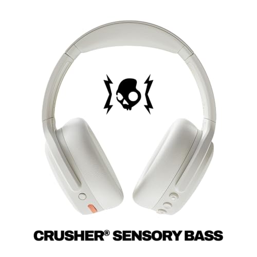 Skullcandy Crusher ANC 2 Noise Cancelling Wireless Headphones - Bone | Multi-Sensory Crusher Bass, Over-Ear Fit, Bluetooth, 60 Hours Battery, Working Out, Gym, Travel, Studying, Music, Gaming - color: Bone