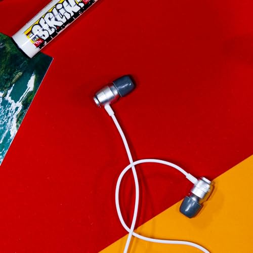 LUDOS Clamor Wired Earbuds in-Ear Headphones, 5 Years Warranty, Earphones with Microphone, Noise Isolating Ear Buds, Memory Foam for iPhone, Samsung, School Students, Kids, Women, Small Ears - White - color: White, style: 3.5 mm