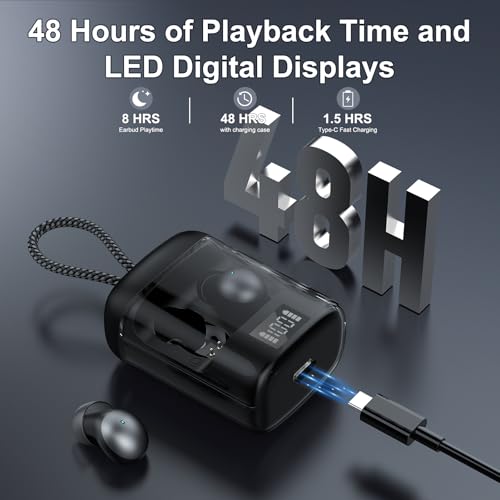 Sleep Earbuds Bluetooth 6.0 in Ear, 2026 New Mini Sleep Headphones with Sleep Monitor and APP, Sleepbuds for Side Sleepers, 48H Playtime Sleep Earphones with Personal Alarm/Small Earplugs, Black