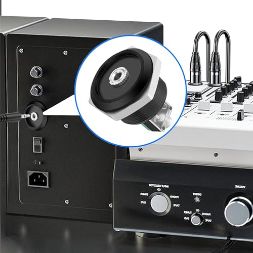 MEIRIYFA 1/8 inch 3.5mm TRS Female Stereo Jack Panel Mount Connector | 3.5mm TRS Pass Though Adapter Socket Bulkhead Extension for Audio Headphone Radio PCB
