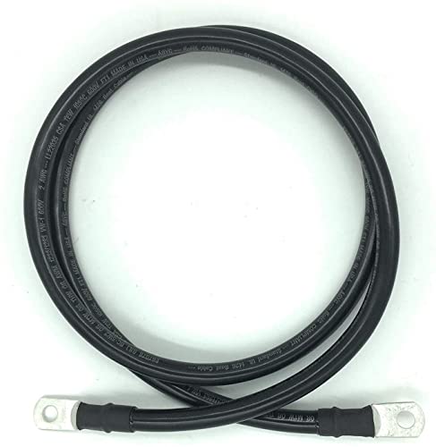End Game 2 AWG Gauge Marine Grade Battery Cables, Made in USA, Fully Assembled with Heavy Duty Tinned Lugs, 1ft-15ft Lengths Available (Single Black, 8ft - 5/16” Lugs) - color: Single Black, size: 8ft - 5/16” Lugs