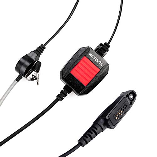 Retevis RT48 Walkie Talkie Earpiece with Mic,IP66 Waterproof | Compatible with RT29G/RT29S/RT47/RT47V, Ailunce HD1/HD2/HA1G, Motorola EX500 Walkie-talkies, 2 Way Radio Earpiec(4 Pack)