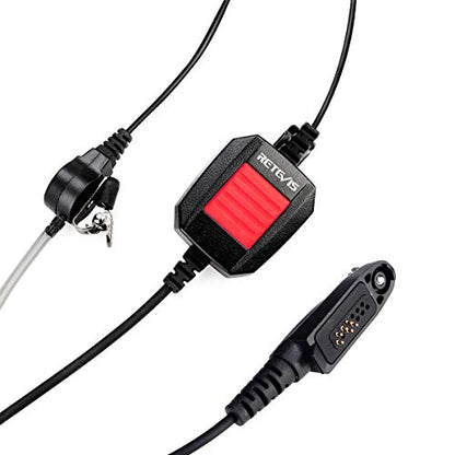 Retevis RT48 Walkie Talkie Earpiece with Mic,IP66 Waterproof | Compatible with RT29G/RT29S/RT47/RT47V, Ailunce HD1/HD2/HA1G, Motorola EX500 Walkie-talkies, 2 Way Radio Earpiec(4 Pack)