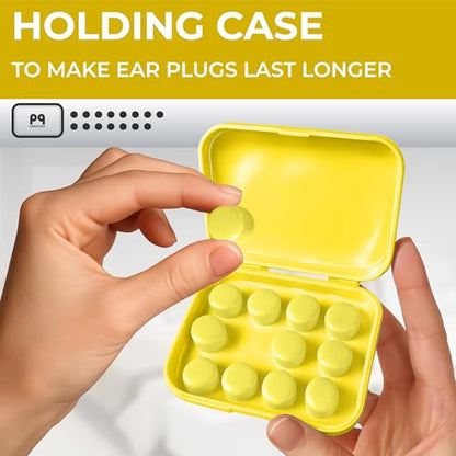 Peace&Quiet | PQ Wax Ear Plugs for Sleeping, Swimming - Soft Noise Cancelling Silicone Gel Wax Earplugs for Sleep and Swimmers, Ear Protection with Sound Blocking Level of 32 Db, Yellow - color: Yellow