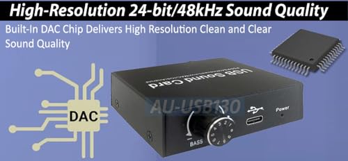 Plug-and-Play USB Sound Card for PC PS4 PS5 Android OS with Volume Bass Control