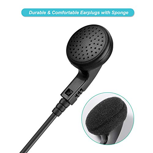 2-Pack 2-Way Radio Earpiece 3.5mm/2.5mm 2-Pin Compatible with Kenwood Bao F | Classic Walkie Headset with Mic, Two-Way Radios with PTT for Bao Feng