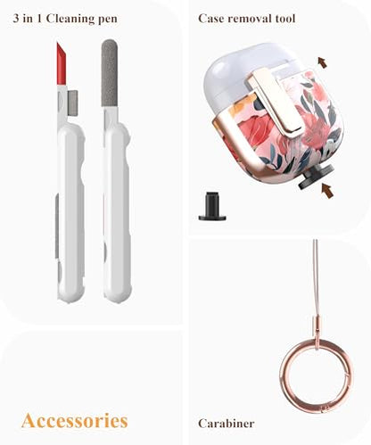 TATOFY Cover for AirPods Pro 4th Generation Case with Lock Clip Cleaner Kit Slim Hard AirPod 4 Lock Case Compatible with MagSafe (Water Pink) - color: Water Pink, size: AirPods 4th Gen