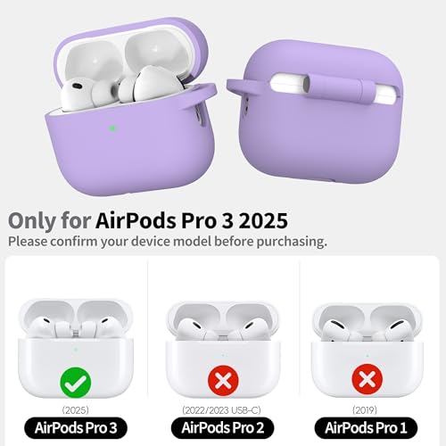 RFUNGUANGO Silicone Protective Case for AirPods Pro 3, Banana Purple - color: Pro 3‑SIL‑Banana Purple