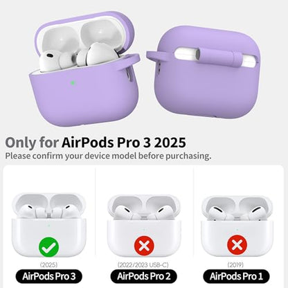RFUNGUANGO Silicone Protective Case for AirPods Pro 3, Banana Purple - color: Pro 3‑SIL‑Banana Purple