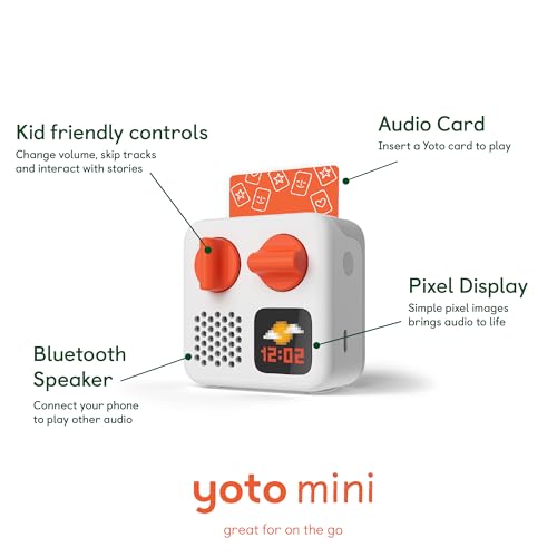 Yoto Mini (2024 Edition) - Kids Travel Audio Player, Screen-Free, Ages 3-12 | Portable mp3 player for kids | screen free travel toy | storytelling toy | story player | toddler music player ages 3-12