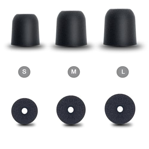 Klowcok Replacement Ear Tips for Walker's Rope Enhancer, Razor X/XV3.0, M | Memory Foam Tips, Hearing Protection Earbuds Tips, Noise Isolation, 3 Pairs, Black, Medium - size: Medium