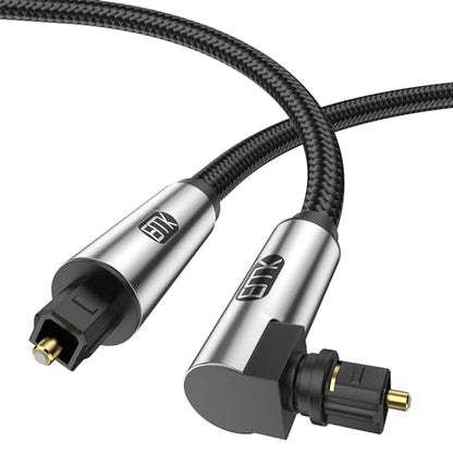 EMK 90 Degree Optical Cable 360 Degree Free-Rotating Fiber Optic Cable Toslink Male to Male Cable for Home Theater, Soundbar, Gaming Console, Speaker(20FT/6M) - size: 20FT/6M