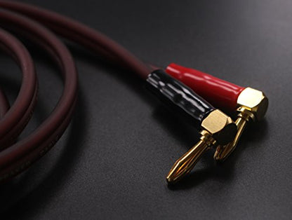 BTK-4 HiFi OFC Speaker Wire, Right Angle Banana Plug to Right Angle Banana Plug (2M(6.5ft)) - size: 2M(6.5ft)