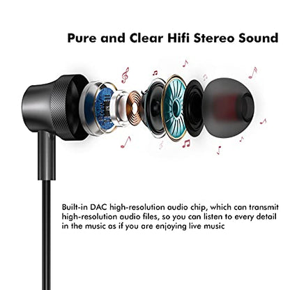 ACAGET USB C Headphones, USB Type C Earphones for Galaxy S24 S23 FE S22 Ultra iPhone 15 Pro Max Headset with Mic Wired Earbuds Noise Cancelling Headphone for Samsung S21 S20 A54 A53 Z Fold Flip Black