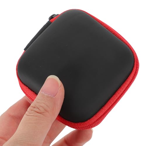 Uonlytech Portable Eva Earbuds Case Pouch with Zipper, Travel Electronics Organizer and Cable Storage Bag for Earbud Protection, Red Compact Holder for Travel Essentials