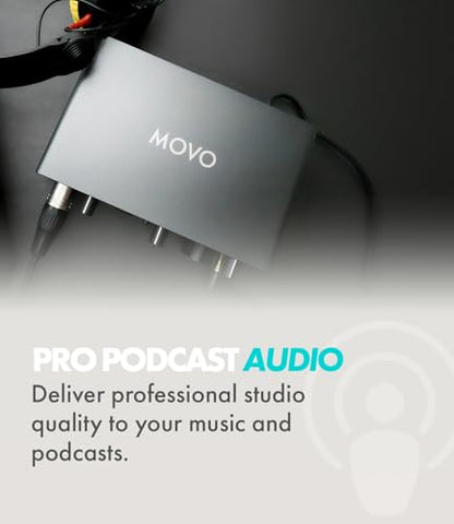 Movo Podcast Equipment Bundle for 2 with USB Audio Interface and 2 CastMic Dynamic Podcast Microphone Bundle with Mic Boom Arms for Podcasting, Streaming, and Musicians - Podcast Kit for Computers - style: with Boom Arms
