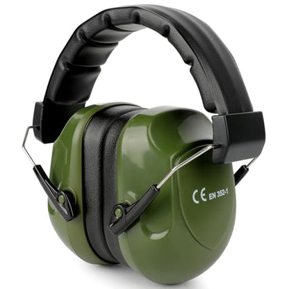 Noise Reduction Ear Protection Ear Muffs, Shooting Ear Protection, SNR 28dB Noise Cancelling Headphones for Adults Kids Autism, Hearing Protection for Shooting,Gun Range,Mowing - color: Army Green