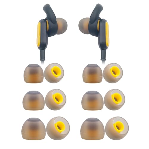Klowcok Replacement Silicone Ear Tips for DEWALT Neckband Headphones | Not for DEWALT True Wireless Earbuds, Flexible Ear Cushions, 6 Pairs (S/M/L)
