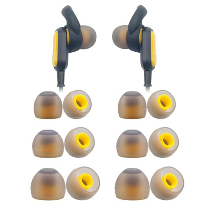 Klowcok Replacement Silicone Ear Tips for DEWALT Neckband Headphones | Not for DEWALT True Wireless Earbuds, Flexible Ear Cushions, 6 Pairs (S/M/L)