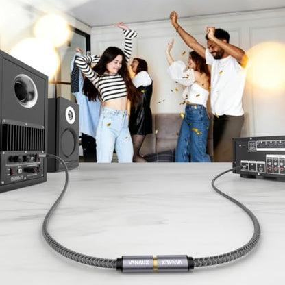 VANAUX RCA Extension Cable Subwoofer Audio Cable, 75 ohm, RCA Male to Female for Amplifier,HiFi, Analog & Digital (6ft/2m) - size: 6ft/2m