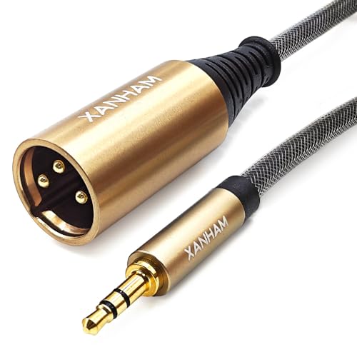 XLR Male to 3.5mm (1/8") Male Jack 10 Feet/3 Meter TRS Unbalanced Cable Compatible with iPhone, iPod, MP3 Player, Laptop, Voice Recorder and More - size: 3 meters
